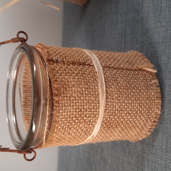 Candle Votive Holder Vase set 5 Burlap Rusty Stars Indoor Outdoor Decoration - Picture 15 of 16